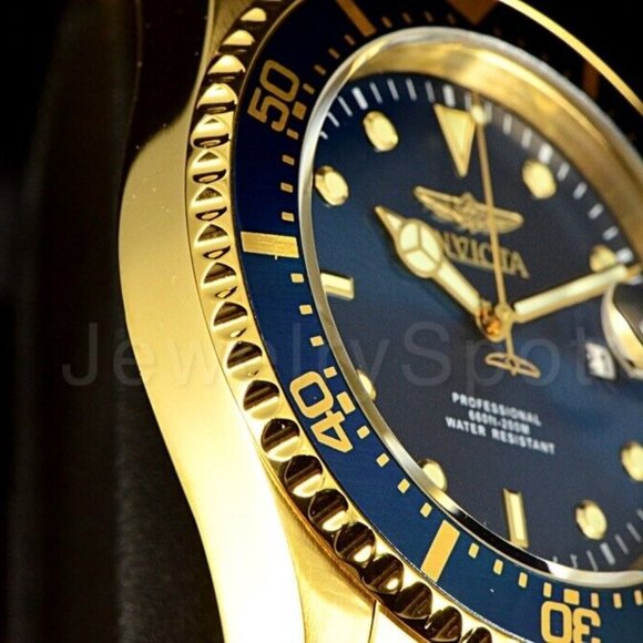 NEW Invicta Classic Pro Diver 43MM Blue Sunray Dial Gold Tone SS Bracelet Watch - Picture 3 of 10
